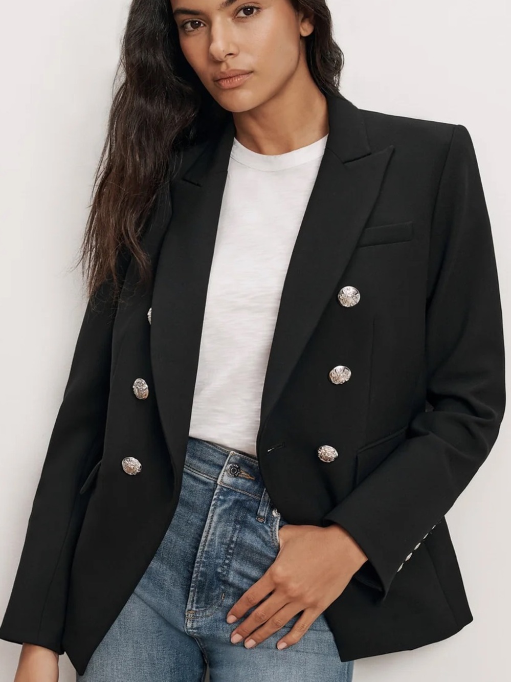 Veronica Beard Miller Dickey Blazer Black Silver